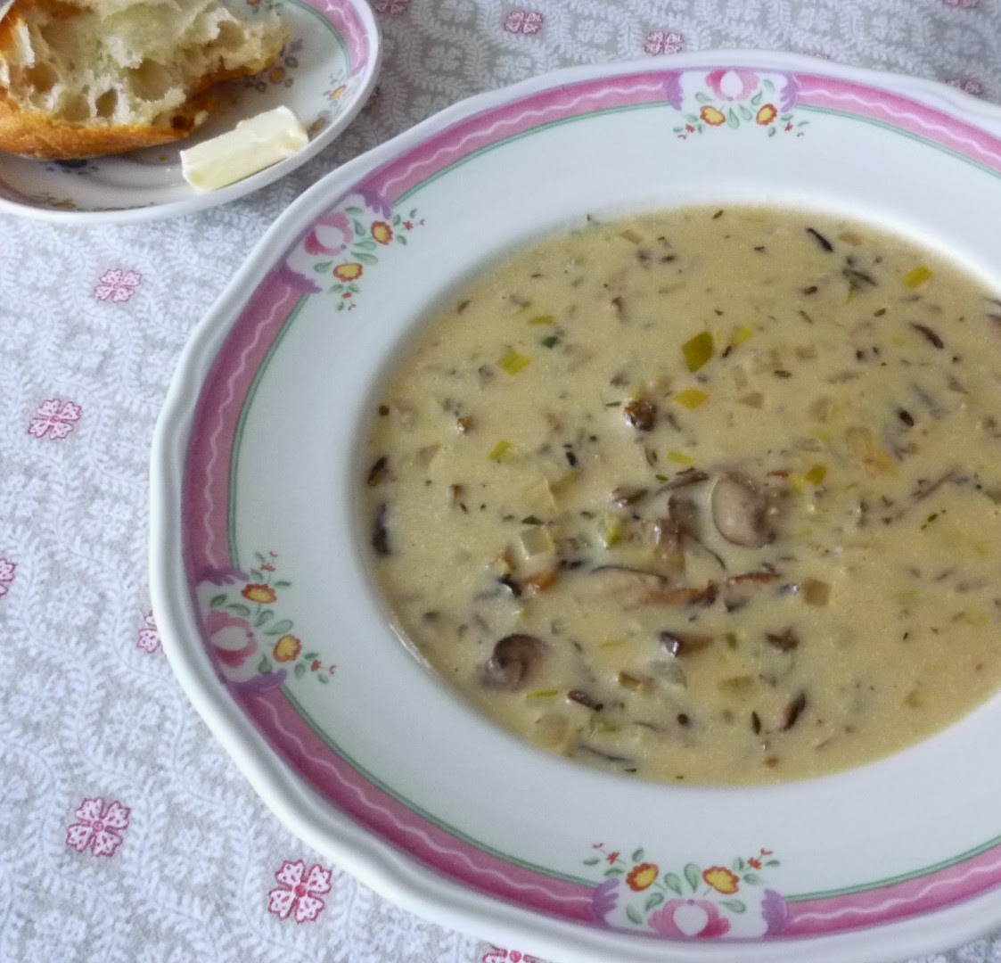 For Love of the Table Cream of Mushroom & Wild Rice Soup