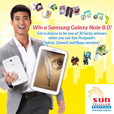 Take home a Samsung Galaxy Note 8.0 with Sun Postpaid’s latest promo Sun - Samsung Promo