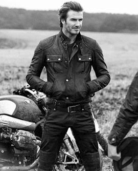 Belstaff jaqueta e calca de couro com David Beckham Belstaff jaqueta e calca de couro com David Beckham