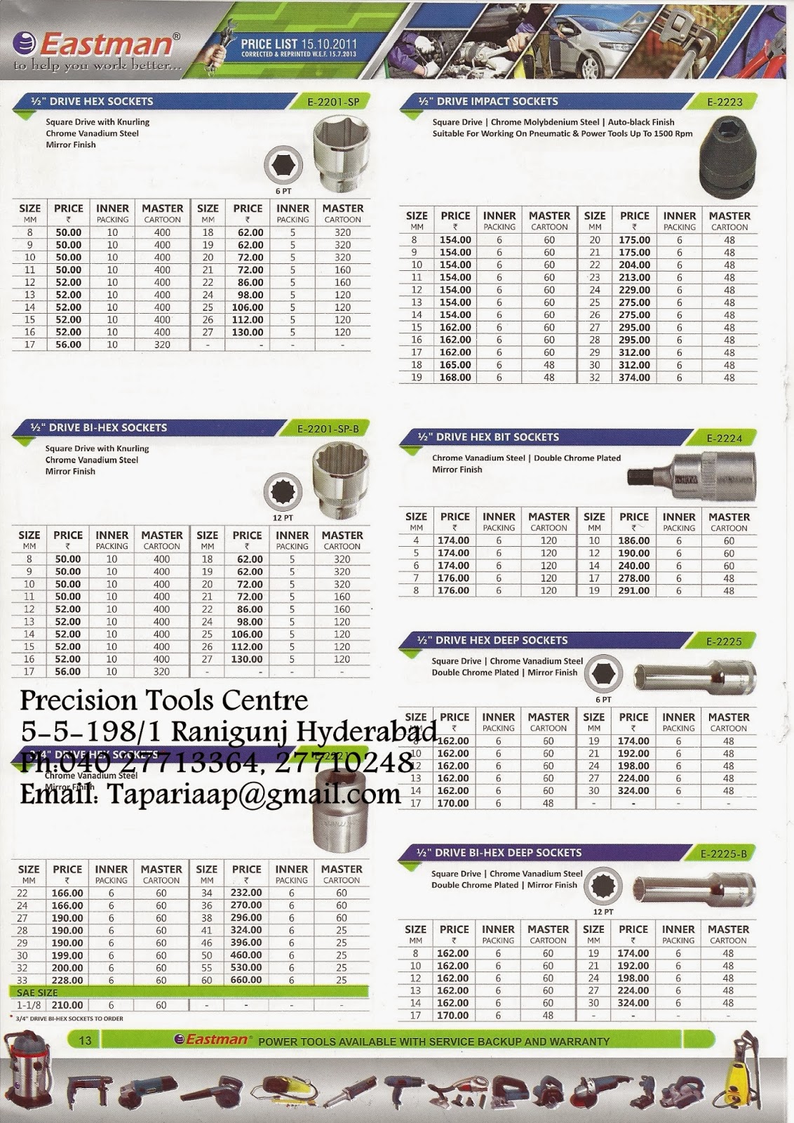 hand tools price list Hand Tools