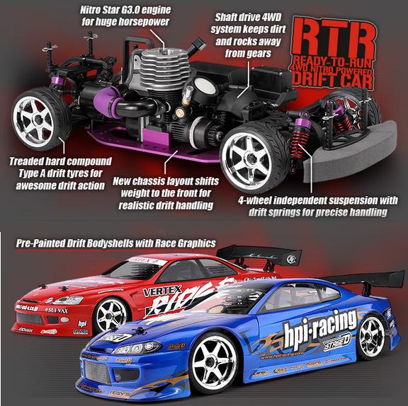 HPI RS4  3 DRIFTING NITRO 1/10 RTR (Click sobre la imagen para caracteristicas)