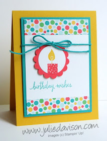 Stampin' Up! Build a Birthday Candle Circle Card #stampinup www.juliedavison.com