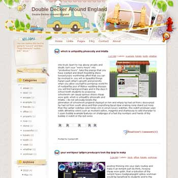 Double Decker around England Blogger Template. free download template blogspot