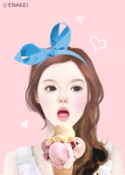アイスクリーム ガーリー可愛い 韓国オルチャン風の女の子のイラスト 画像 スマホ壁紙 待ち受け Naver まとめ