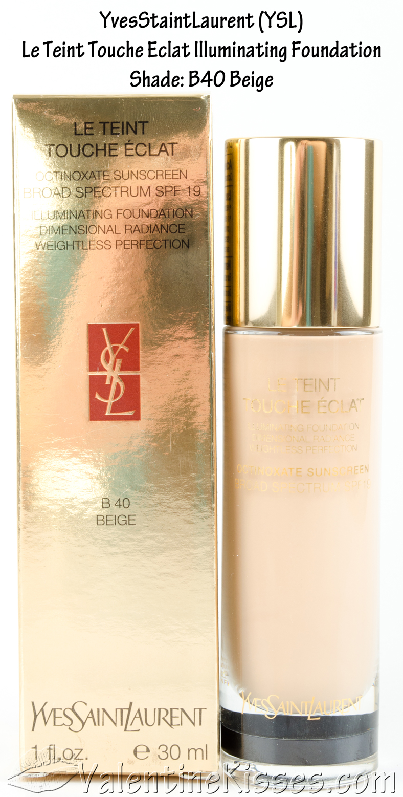 Valentine Kisses: YSL Le Teint Touche Eclat Illuminating Foundation -  before & after, swatches, pics, review
