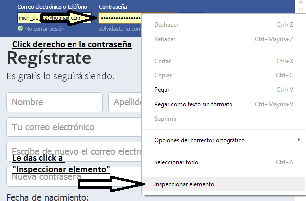 como hackear facebook con inspeccionar elemento