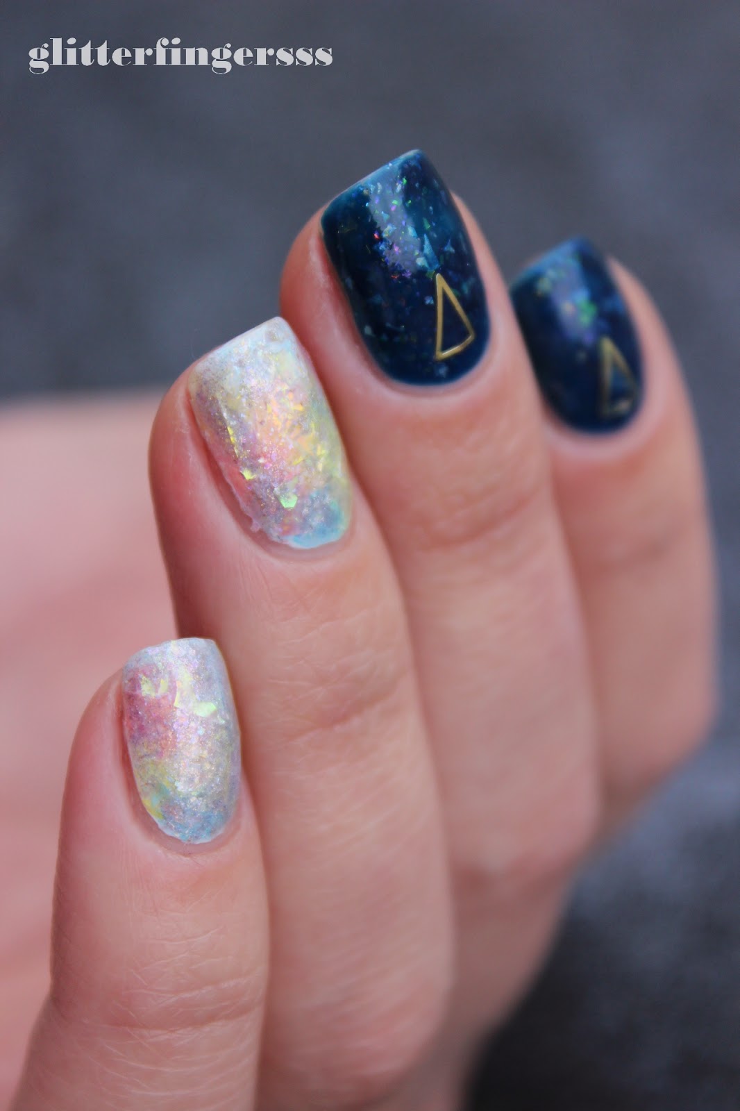 TUTORIAL Opal nails Glitterfingersss in english