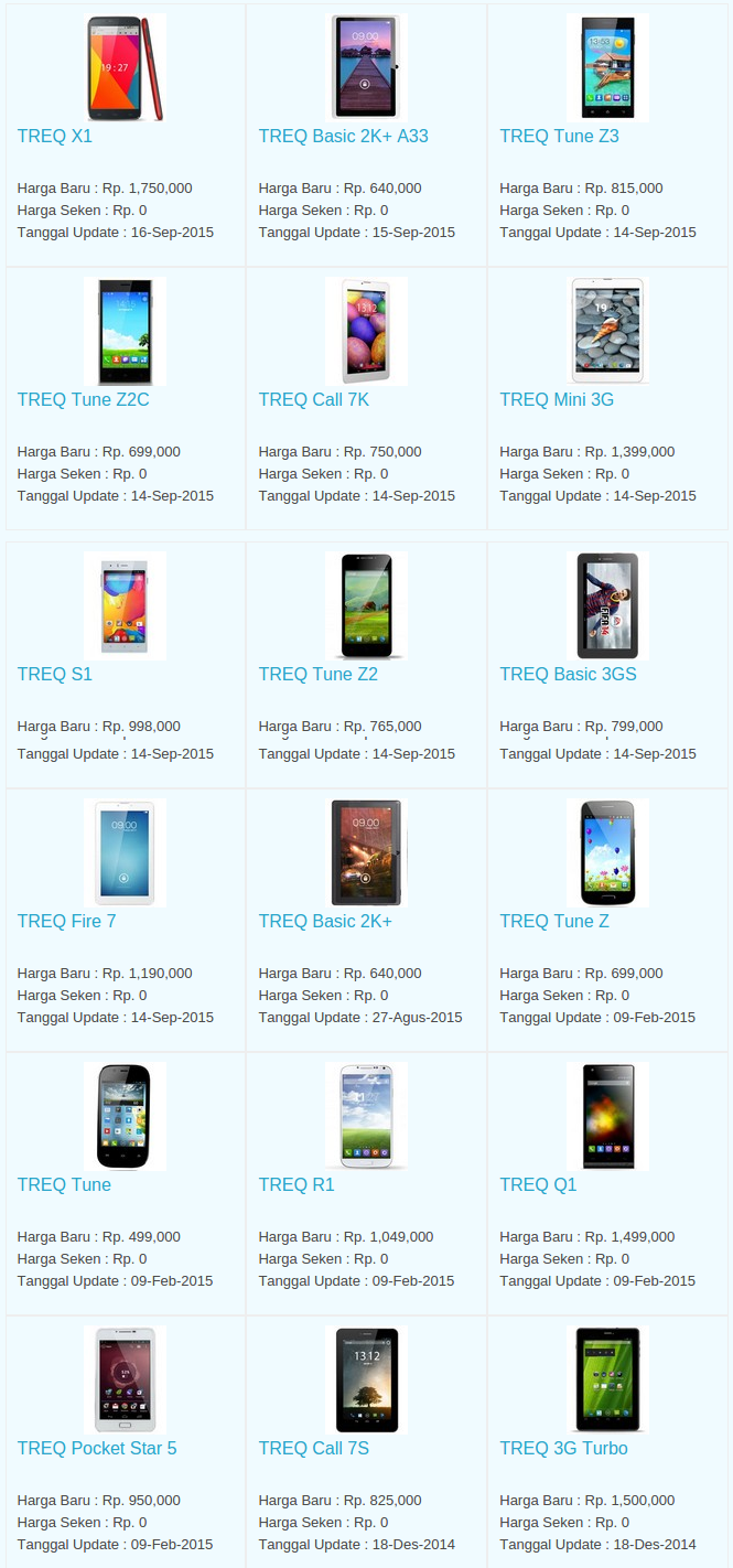 Daftar Harga Hp Treq Desember 2015 Daftar Harga Hp Treq Desember 2015