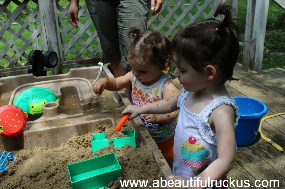 sand and water table sensory activities