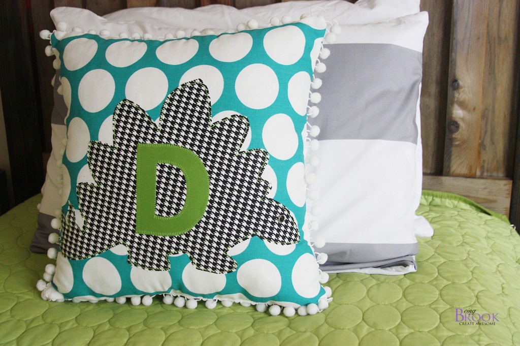 DIY Dinosaur Pillow {Monogram} BeingBrook