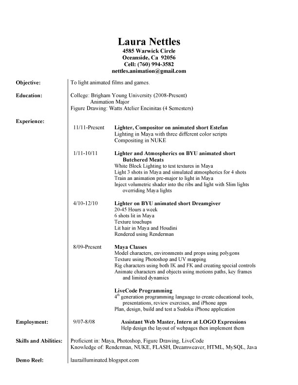demo resume