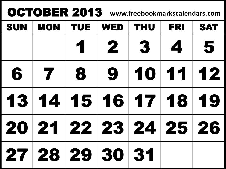 october 2013 calendar october 2013 calendar printable