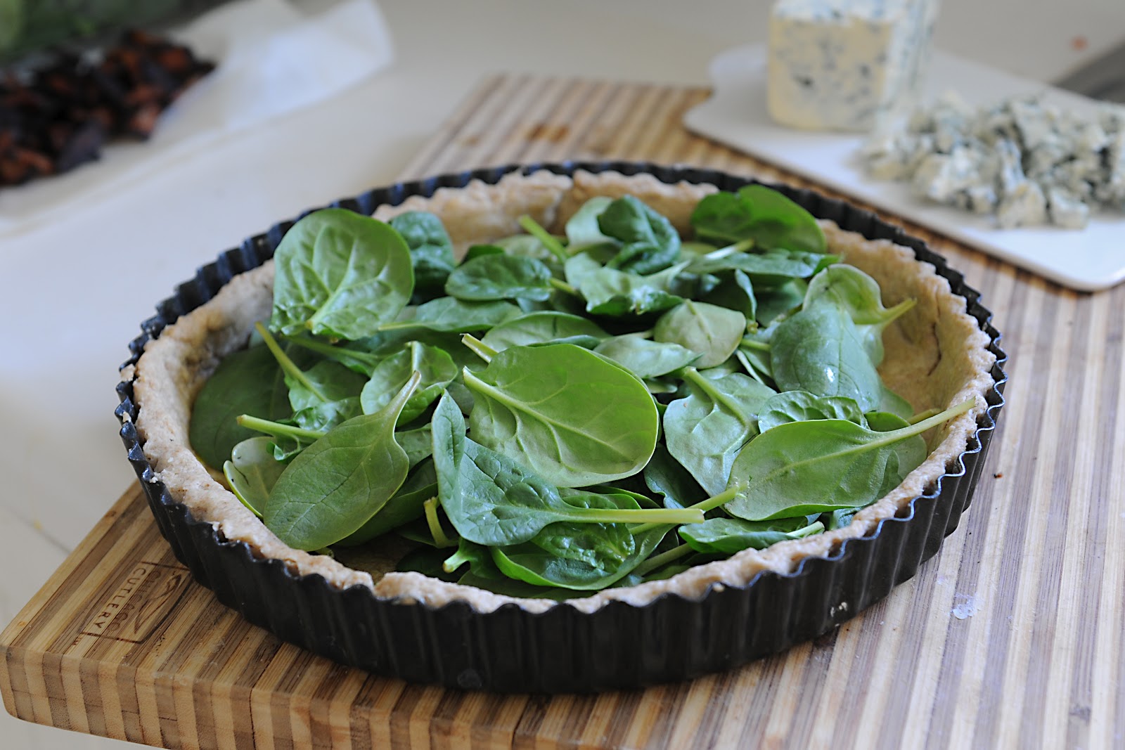 Simply Gourmet 134. Spinach, Blue Cheese and Bacon Quiche with a Spelt