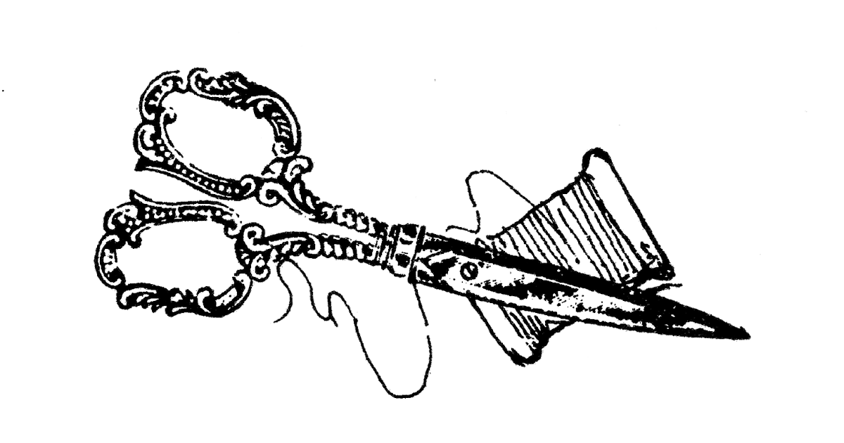 Sweet Magnolias Farm Decorative Vintage Scissors and Bobbin of Thread