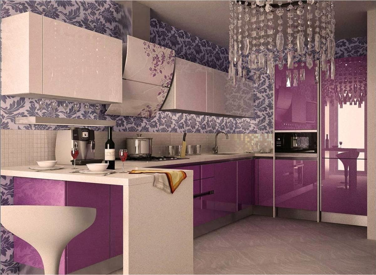 фиолетовая кухня какие обои подобрать фото онлайн фиолетовая кухня какие обои подобрать фото