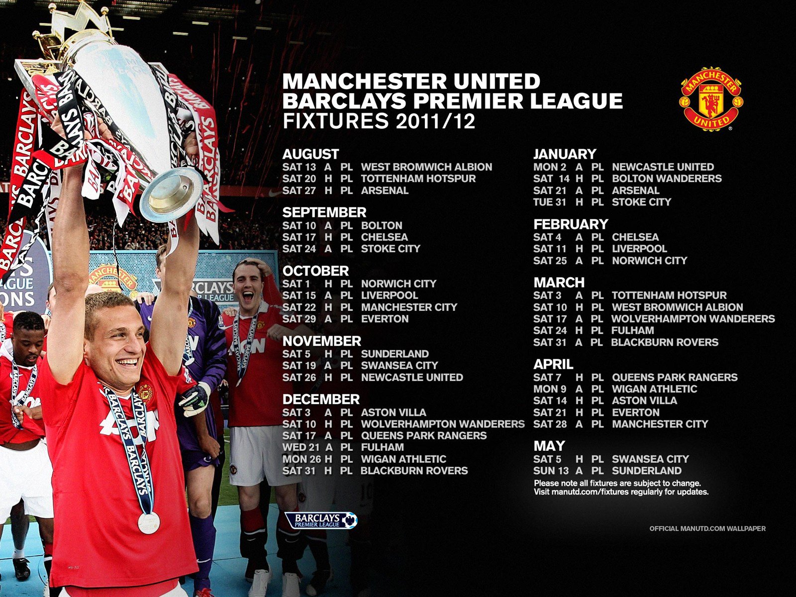 yehage jadwal pertandingan Manchester United di BPL