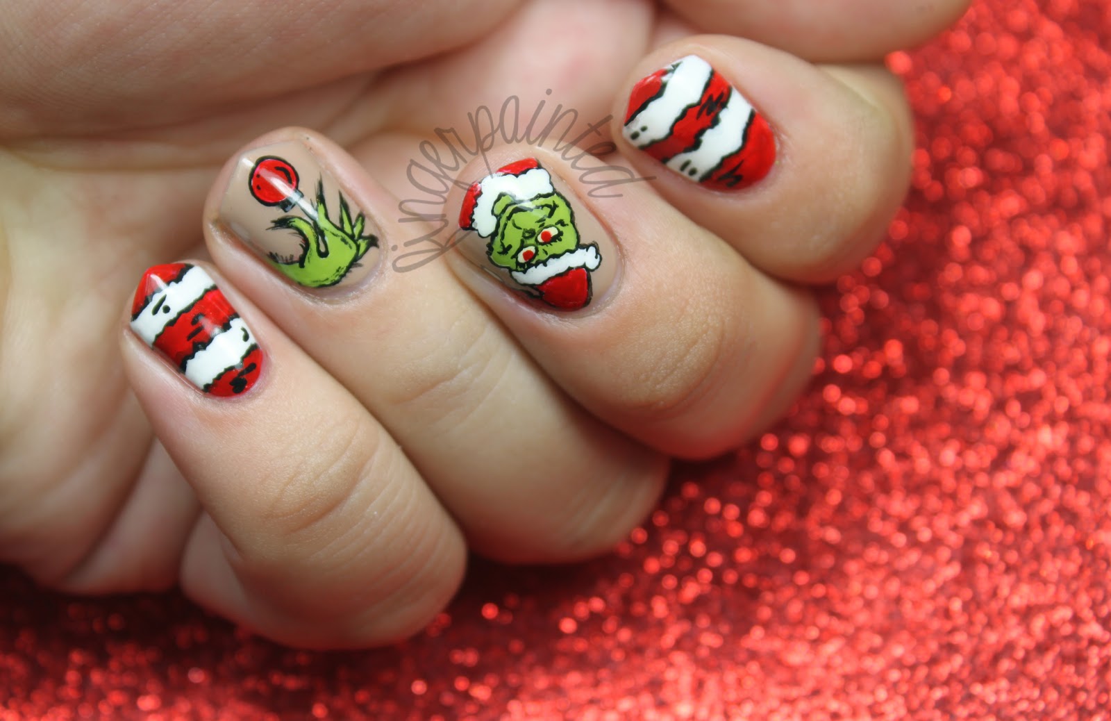 7. "The Grinch" Nail Design for Short Nails - wide 3