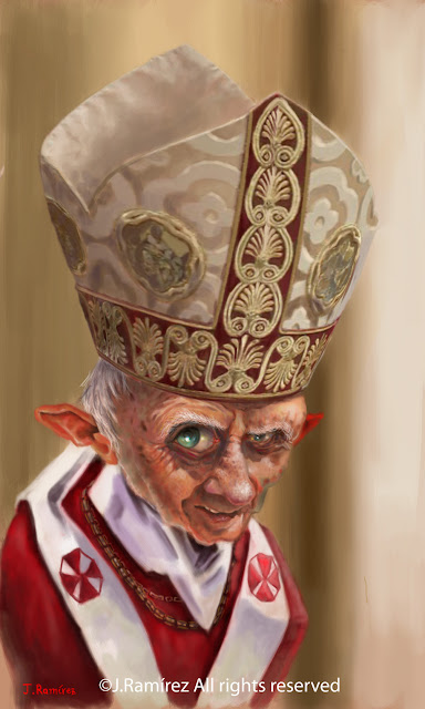 Ratzinger papa ipad benedicto illustration caricature
