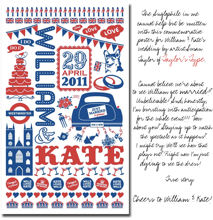 William & Kate's Royal Wedding Poster from Taylor's Type