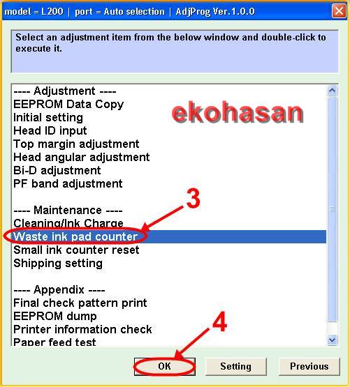 Resetter Epson L200 Dan Cara Penggunaannya