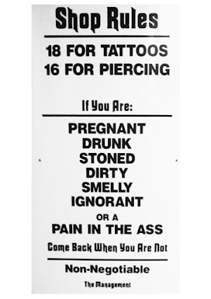 TATTOO SHOP RULES