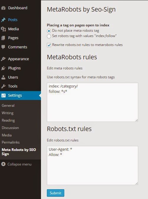 Meta Robots Wordpress plugin