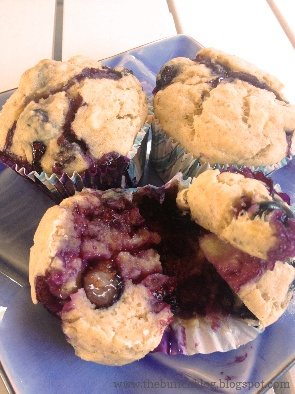the bunch handcrafted.stylishly "Healthy" Blueberry Muffins {No Sugar