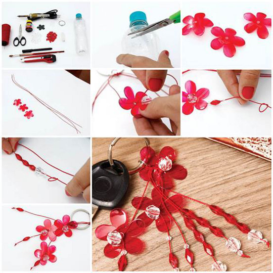 Membuat Gantungan Kunci Bunga dari Botol Plastik Bikin