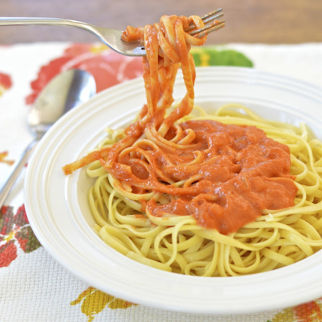 Linguine with Creamy Tomato Goat Cheese Sauce Virtually Homemade