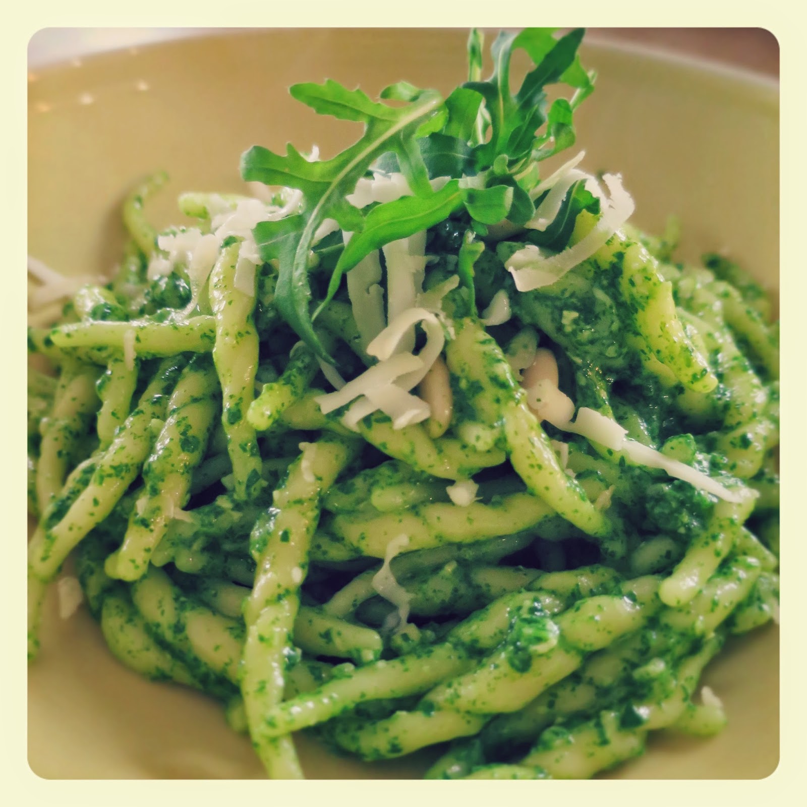 Trofie al pesto di rucola The Bluebird Kitchen Ricette, Storie