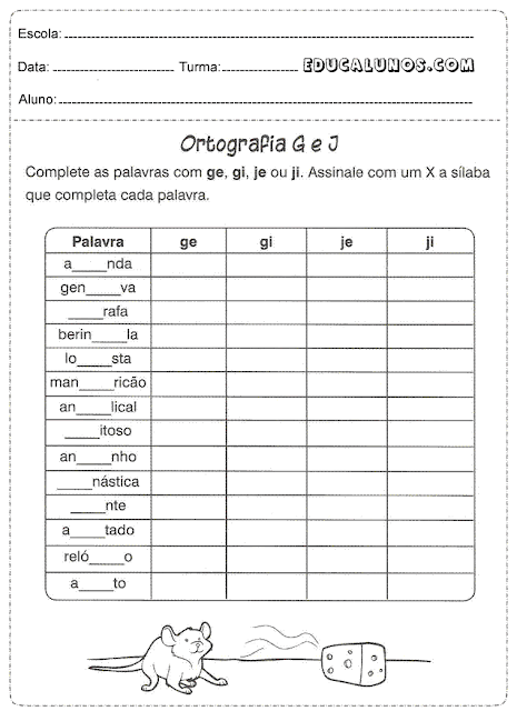 Ortografia G e J