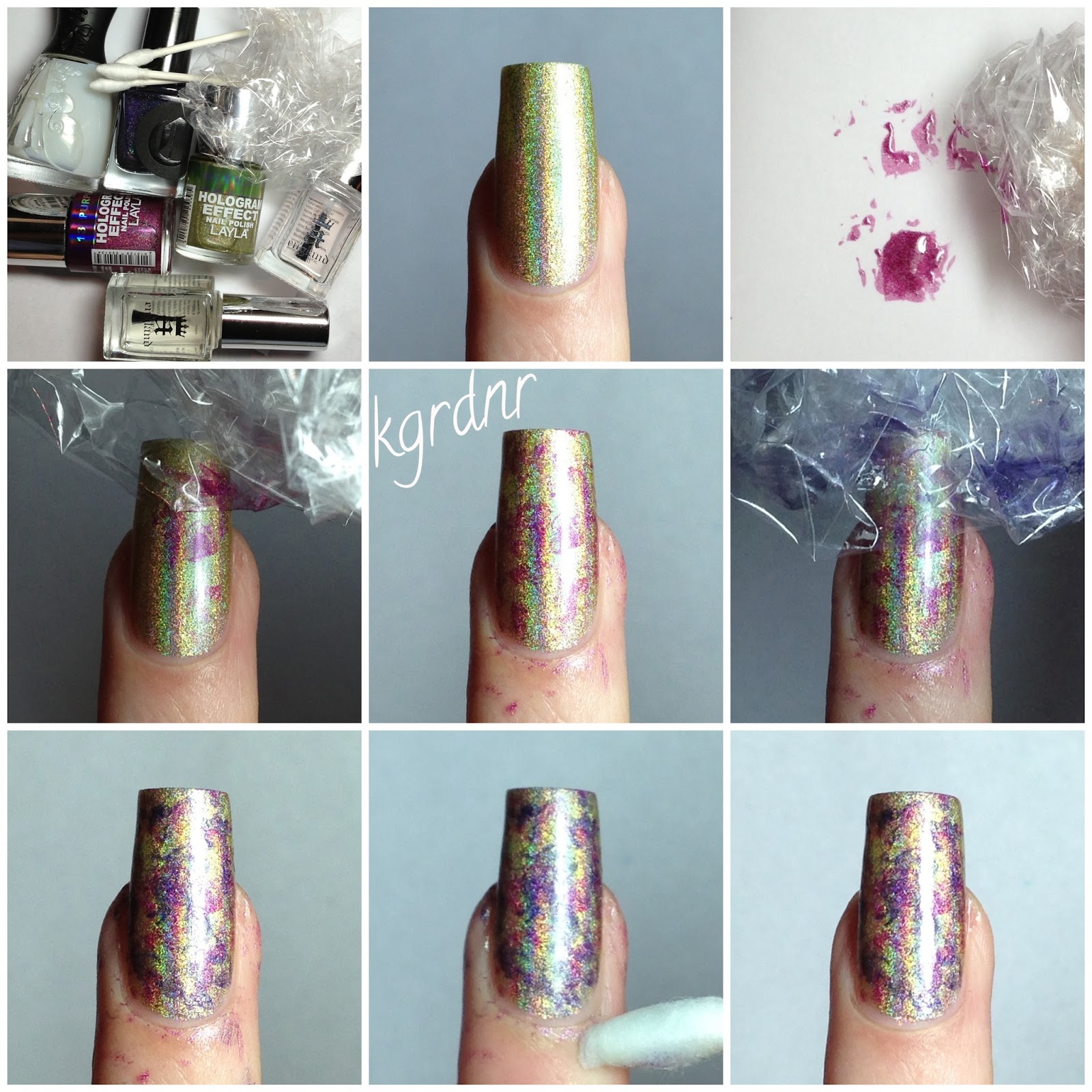 Holographic Plastic Wrap Nail Art + Video & Tutorial!