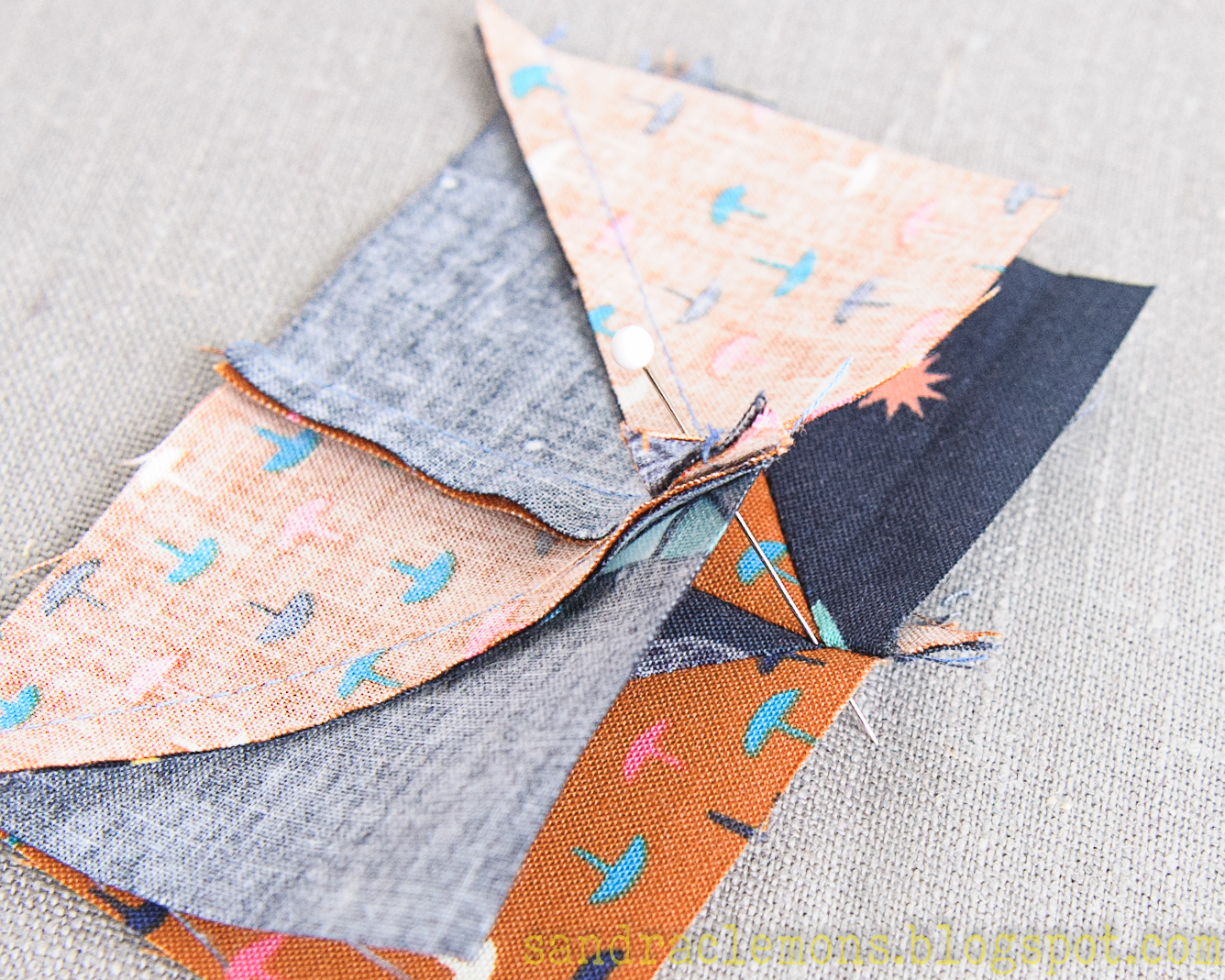 Make It Blossom by Sandra Clemons How to Pin and Lock Patchwork Seams