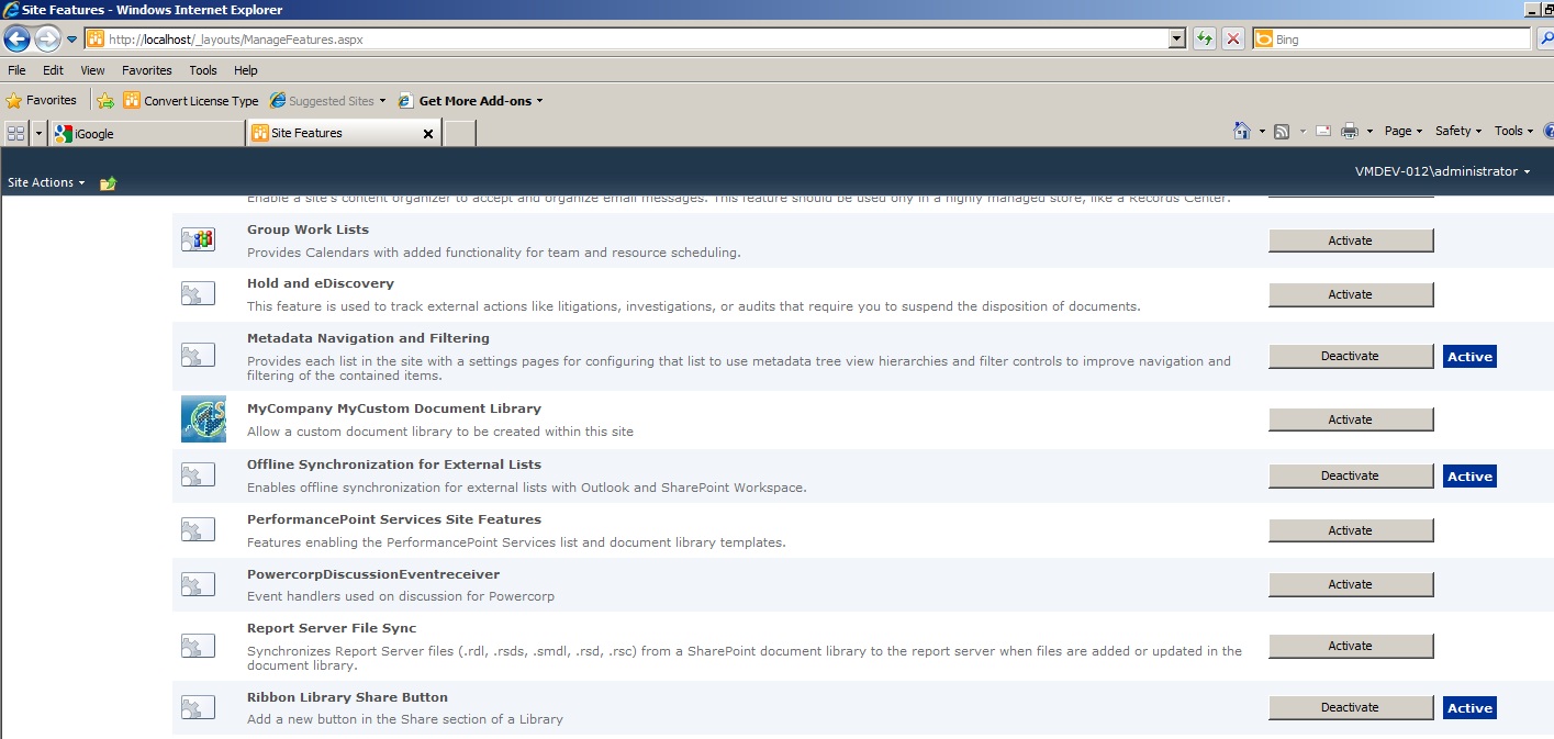 sharepoint 2010 library template