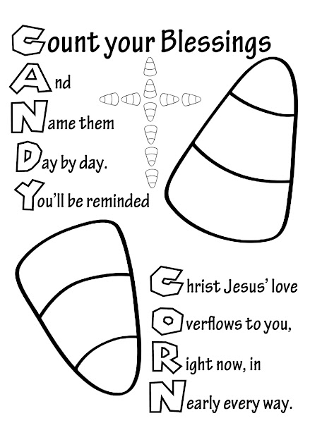 Christian Candy Corn Coloring Page