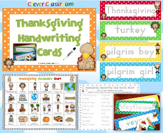 Thanksgiving handwriting center Clever Classroom Thanksgiving handwriting center Clever Classroom