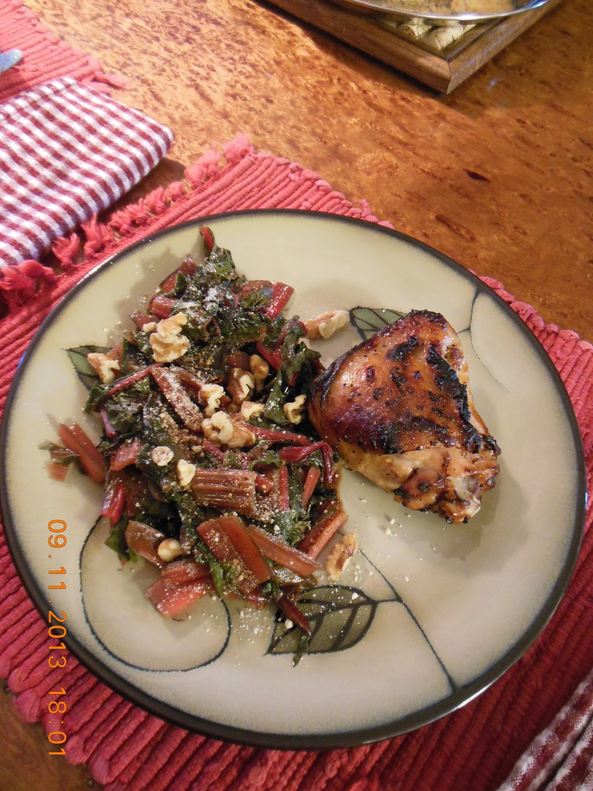 Braised Swiss Chard with Onions, Balsamic Vinegar and Parmesan Our