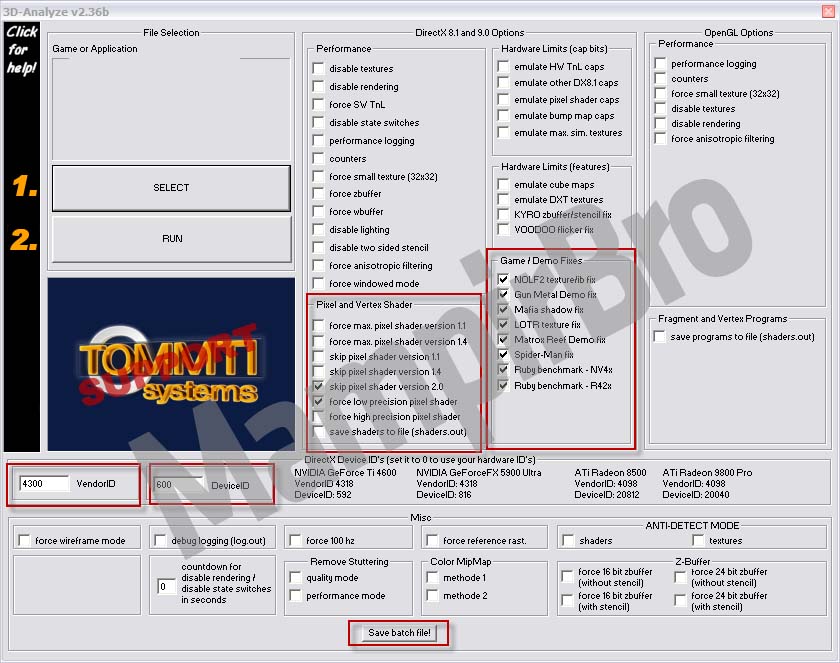 Pengaturan opsi fx