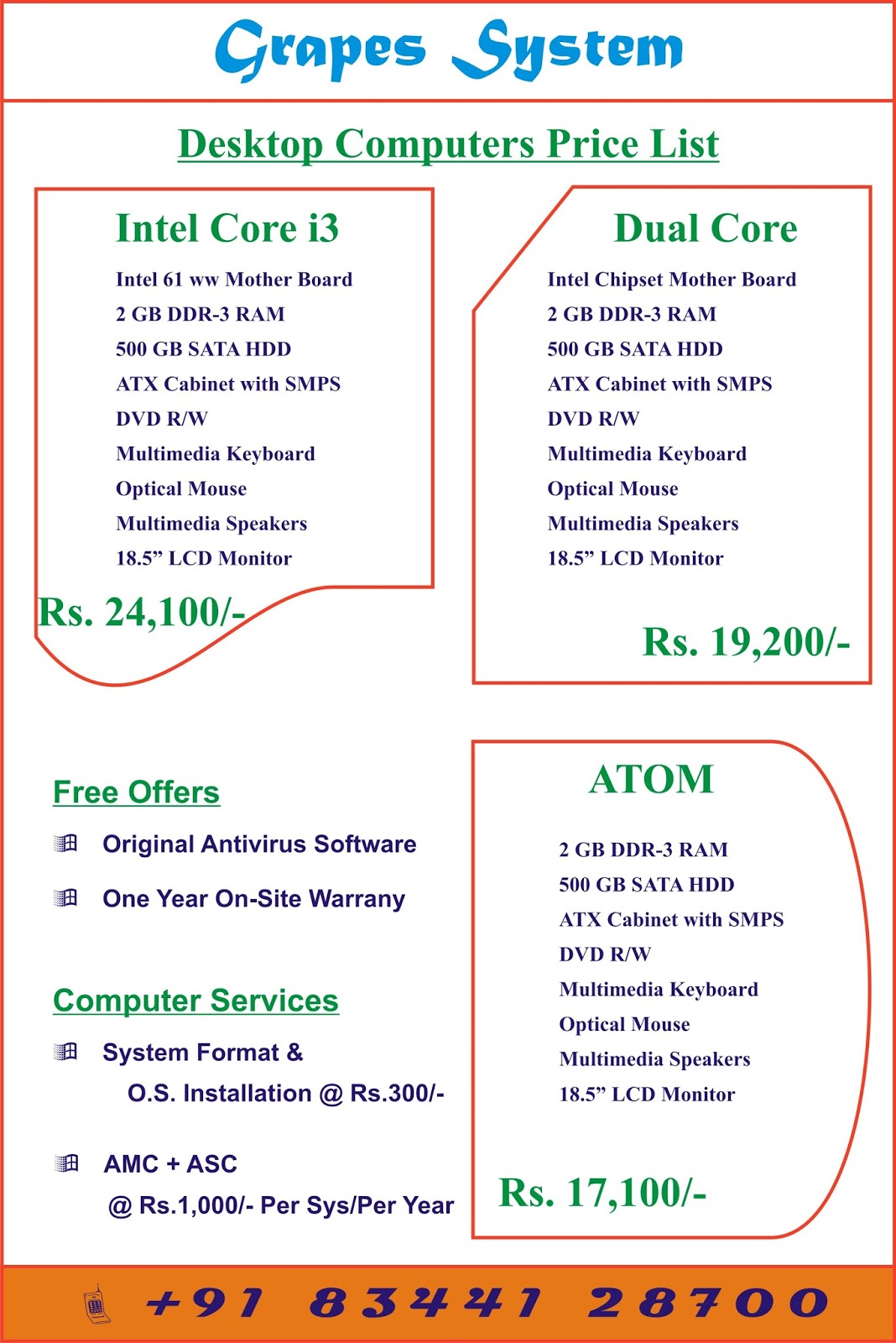 grapessystem computer price list