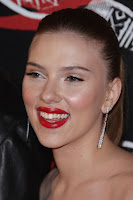 sexy, curvy, Scarlett Johansson, ponytail, red, hot, lips, corset, shoulder less dress,