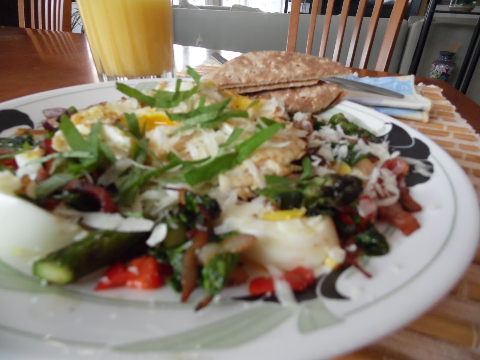 LisaKramerArtLifestyle Egg Summer Vegetables w Licorice Mint & Pecorino