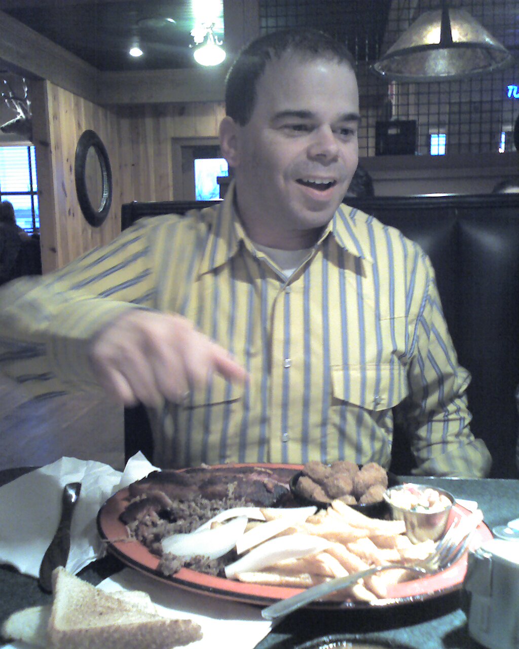 Dirk enjoying Oklahoma BBQ