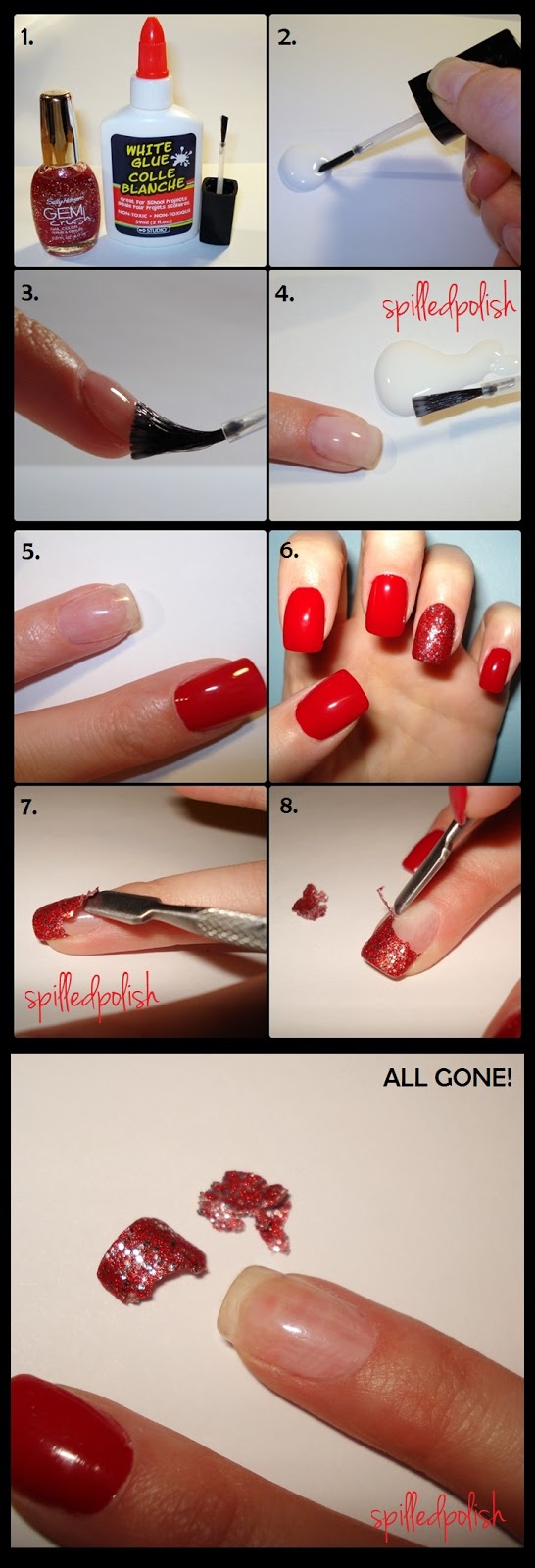 spilledpolish TUTORIAL The easiest way to remove glitter nail polish!