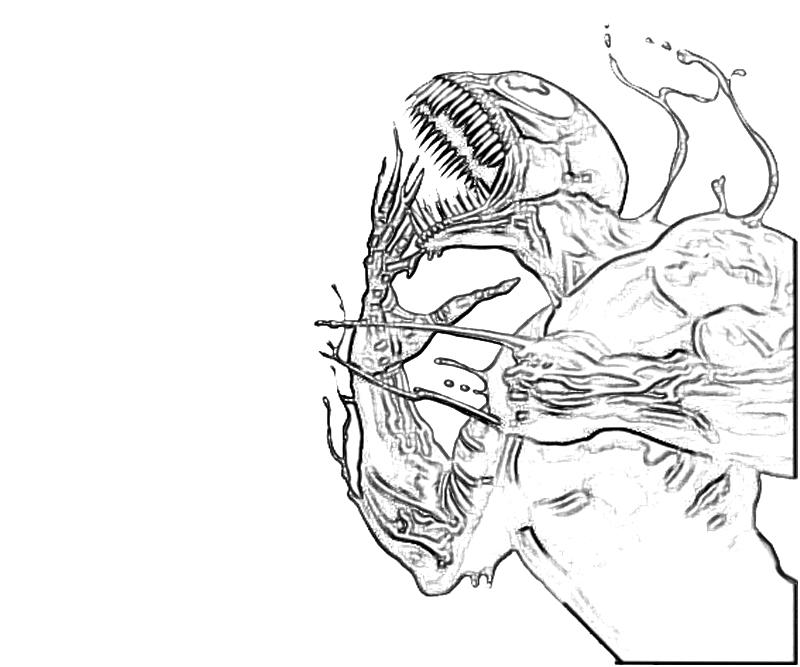 Marvel Coloring Venom Head Coloring Pages