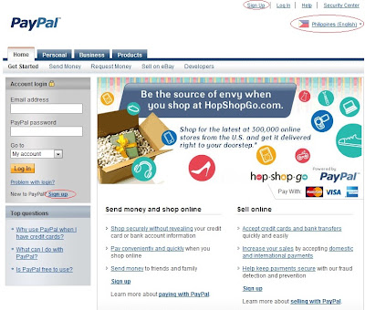 Paypal Home Page