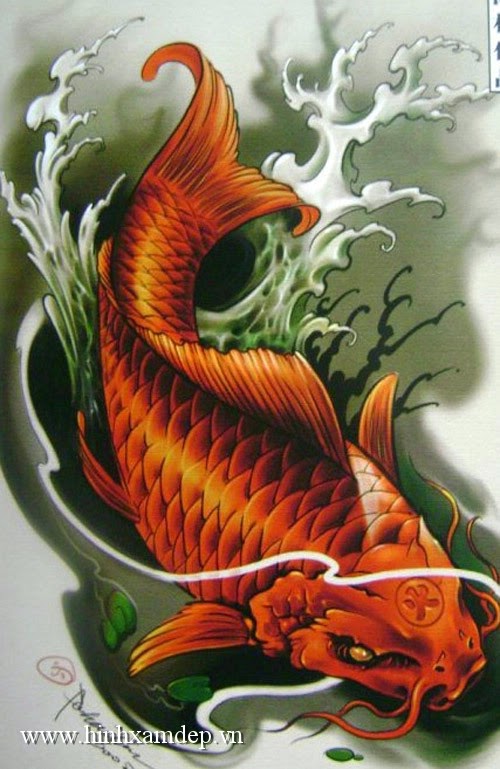 Hình xăm cá chép đẹp - 19
