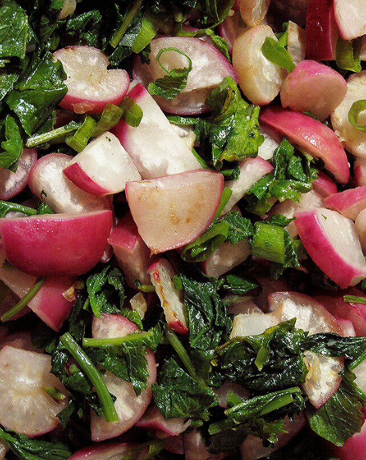 Seasonal Eating Sauteed Radishes with their Greens
