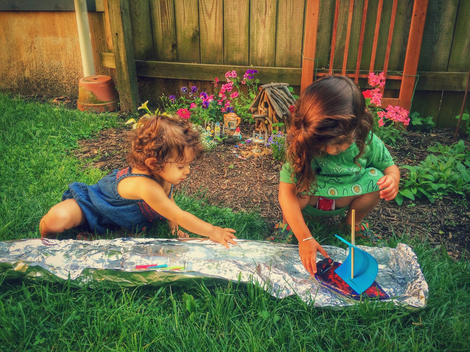 Our Beautifully Messy House Tin Foil River and DIY Boats