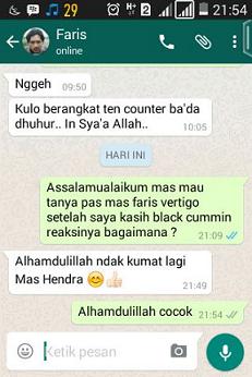 Testimoni Dari Pak Faris Lewat Wa