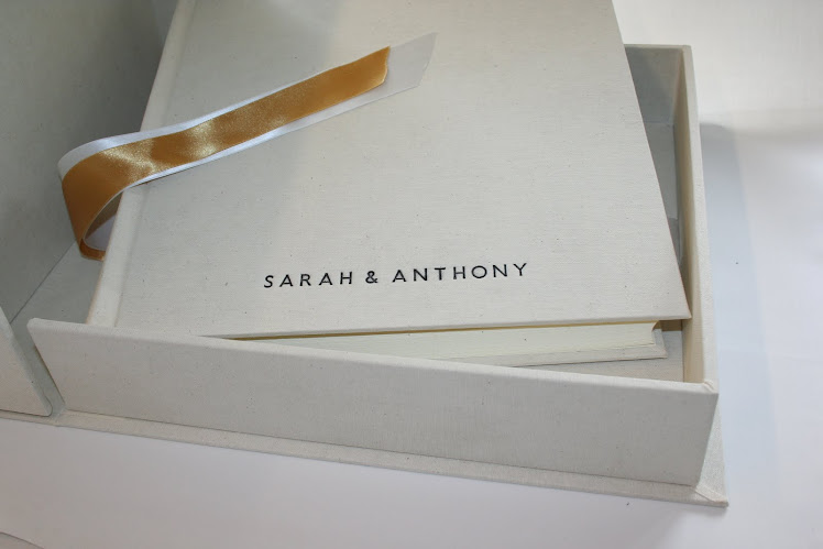 wedding album with matching box